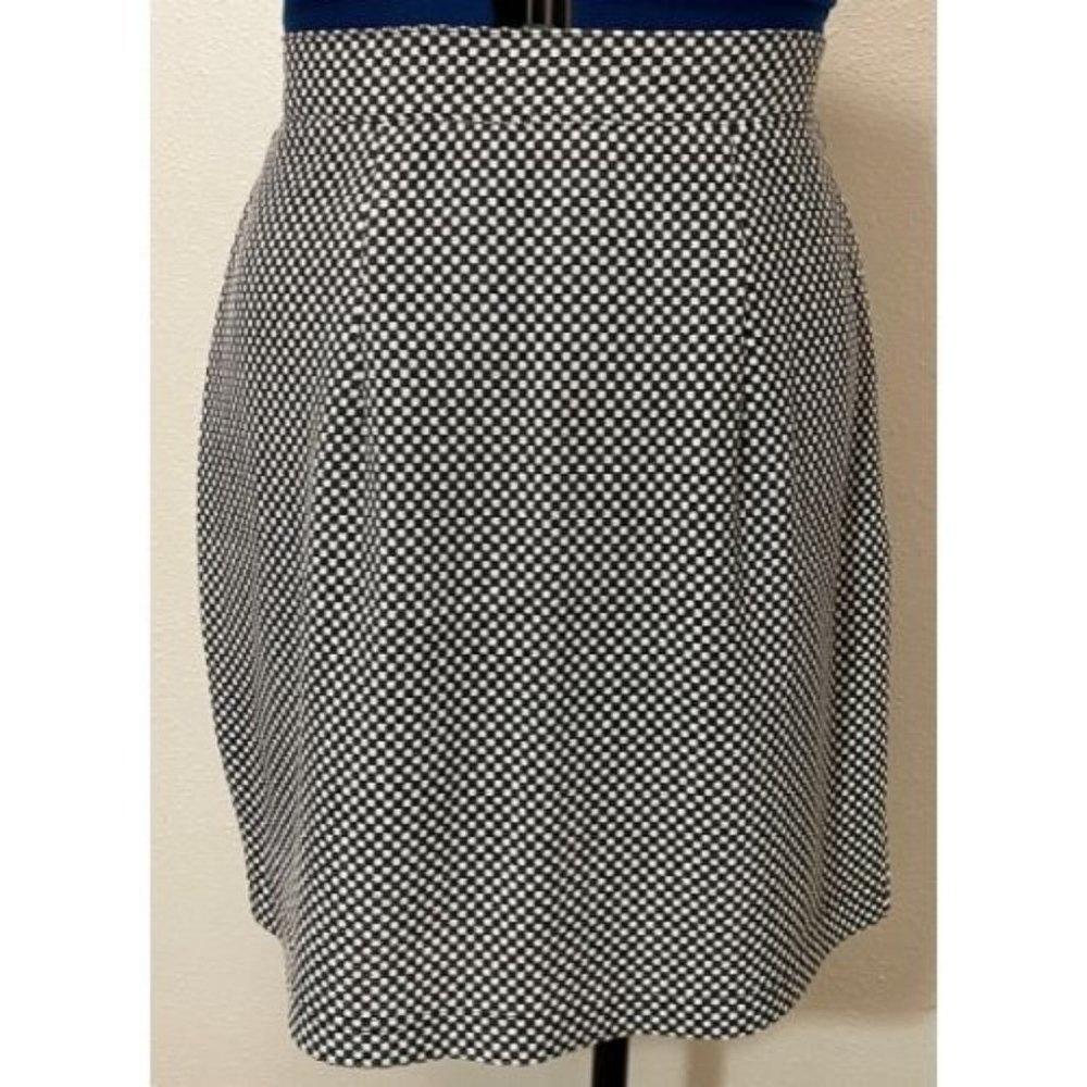 Express Black/White Checked Knit Skirt - Size L